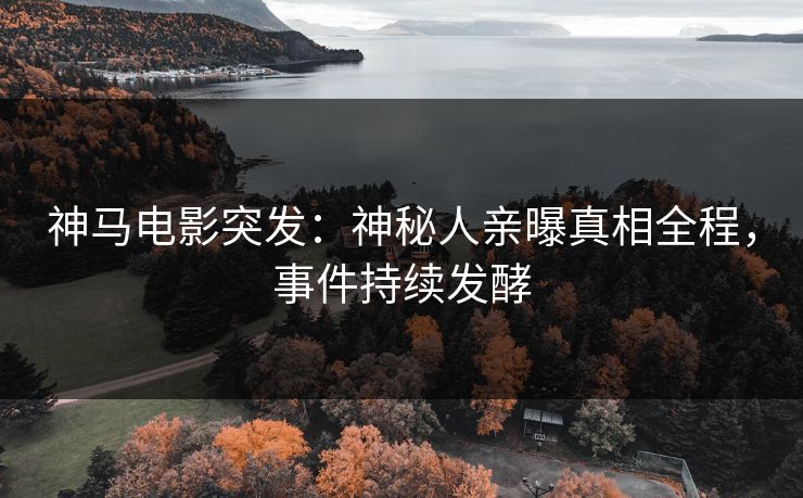 神马电影突发：神秘人亲曝真相全程，事件持续发酵