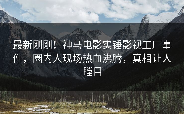 最新刚刚！神马电影实锤影视工厂事件，圈内人现场热血沸腾，真相让人瞠目